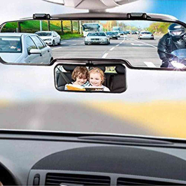 2in1 Car Rear View Mirror, Clip on Wide Angle Universal Flat Panoramic Rearview Mirror For Car SUV