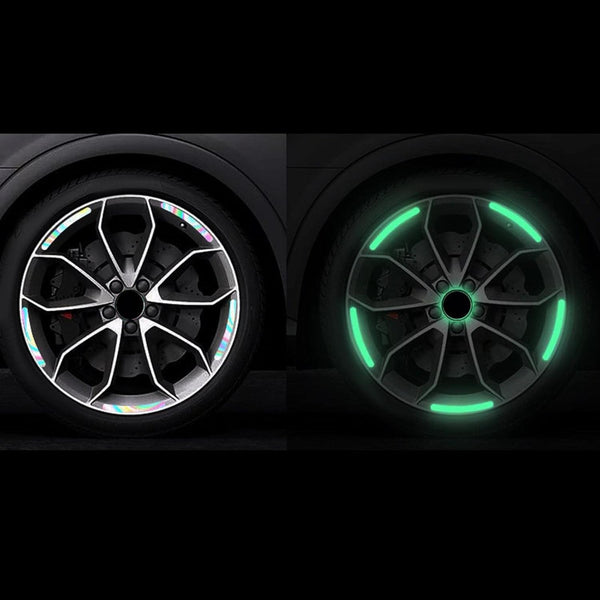 20 Pcs Mix Color Car Wheel Reflective Rim Stickers Luminous Safety Strips For Cars & Bikes