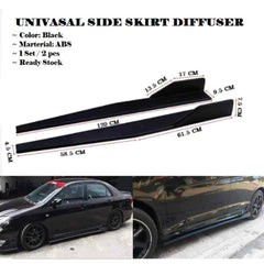 2pcs 120cm/47.2in Universal Car Side Skirt Splitter Lip Winglet Diffuser Glossy Black