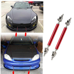 2pcs 15cm Red LARGE Adjustable Universal Front Rear Bumper Lip Splitter Strut Brace Rod Support Bar
