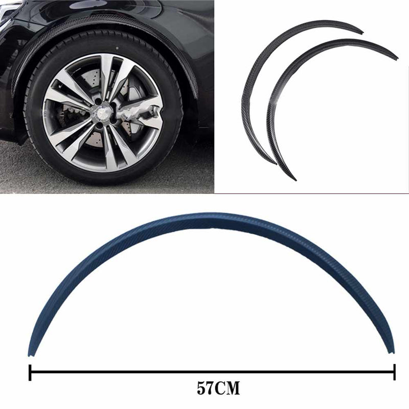 2pcs 57cm CARBON FIBER FENDER FLARES WHEEL LIP BODY KIT FOR UNIVERSAL CAR AUTO