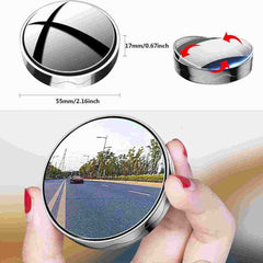 2pcs Car Blind Spot Mirror, 2 inch Reusable Round HD Glass Convex 360 Wide Angle Side Rear View Side Mirror with Sucker for Cars SUV and Trucks Black