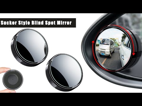 2pcs Car Blind Spot Mirror, 2 inch Reusable Round HD Glass Convex 360 Wide Angle Side Rear View Side Mirror with Sucker for Cars SUV and Trucks Black
