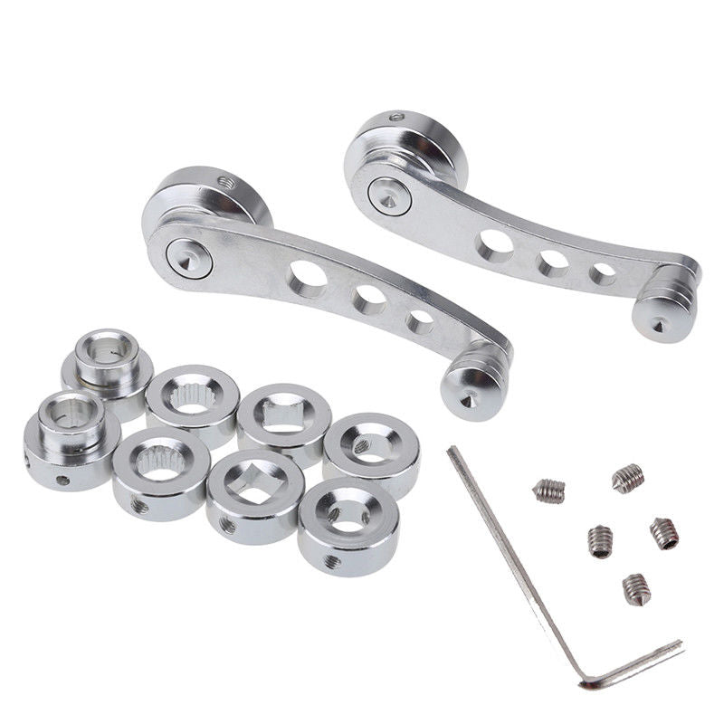 2Pcs Car Window Winder Glass Crank Handle Aluminium Knobs Metal Universal