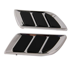 2pcs Chrome Car Front Hood Scoop Bonnet Air Intake Flow Side Fender Vents Covers