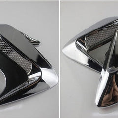 2PCS Chrome Electro Plated Universal Car Auto Decorative Air Scoop Flow Intake Hood Vent Bonnet Fender Mesh