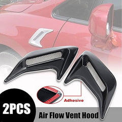 2PCS Chrome Electro Plated Universal Car Auto Decorative Air Scoop Flow Intake Hood Vent Bonnet Fender Mesh