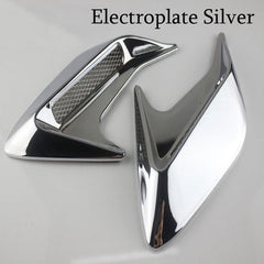 2PCS Chrome Electro Plated Universal Car Auto Decorative Air Scoop Flow Intake Hood Vent Bonnet Fender Mesh