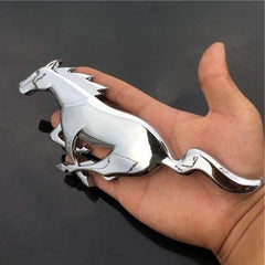 2pcs Chrome Galloping Horse 3D Car Emblem Tuning Metal Logo Badge
