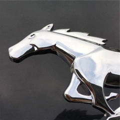 2pcs Chrome Galloping Horse 3D Car Emblem Tuning Metal Logo Badge