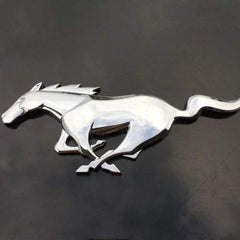 2pcs Chrome Galloping Horse 3D Car Emblem Tuning Metal Logo Badge
