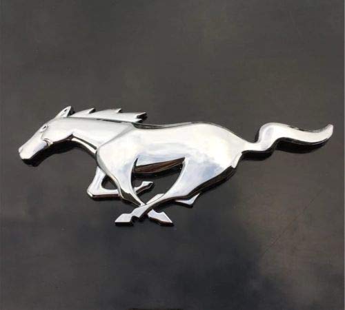 2pcs Chrome Galloping Horse 3D Car Emblem Tuning Metal Logo Badge