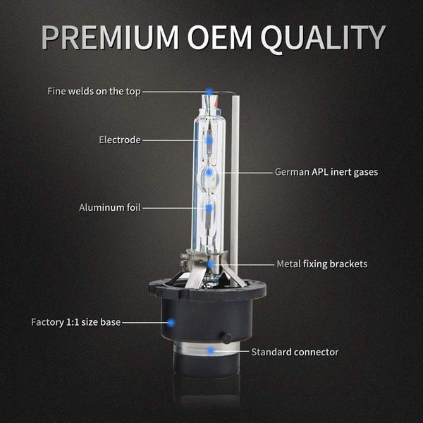 2pcs D2S HID Bulbs 35W 6000K Diamond White Xenon HID Headlight Bulb