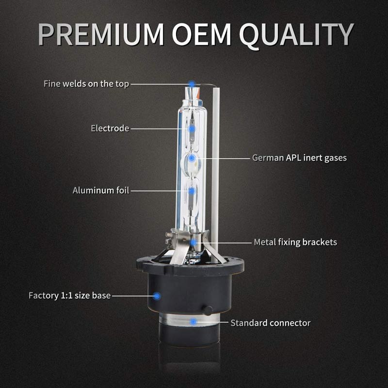 2pcs D2S HID Bulbs 35W 6000K Diamond White Xenon HID Headlight Bulb