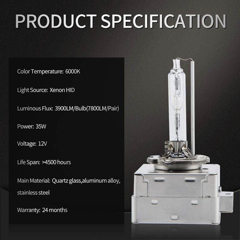 2pcs D8S HID Bulbs 35W 6000K Diamond White Xenon HID Headlight Bulb