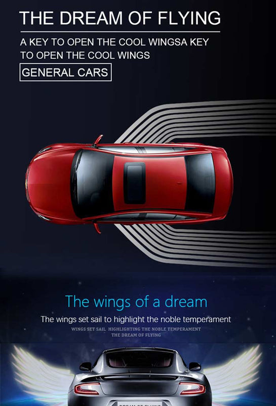2pcs Ghost Shadow Courtesy Angel Wings Projection Lamp Car Door LED Welcome Light