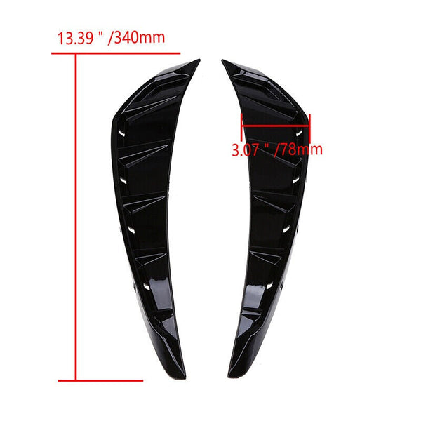 2pcs Glossy Black Car Side Fender Vent Air Wing Cover Trim (A-104)
