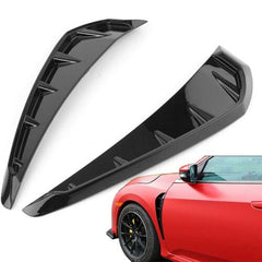 2pcs Glossy Black Car Side Fender Vent Air Wing Cover Trim (A-104)