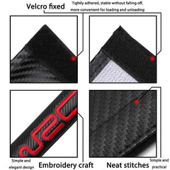 2Pcs GTI Carbon Fiber Embroidery Car Seat Belt Cover Safety Shoulder Pads