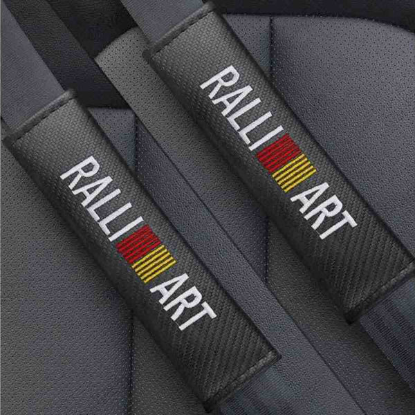 2Pcs RALLI Carbon Fiber Embroidery Car Seat Belt Cover Safety Shoulder Pads