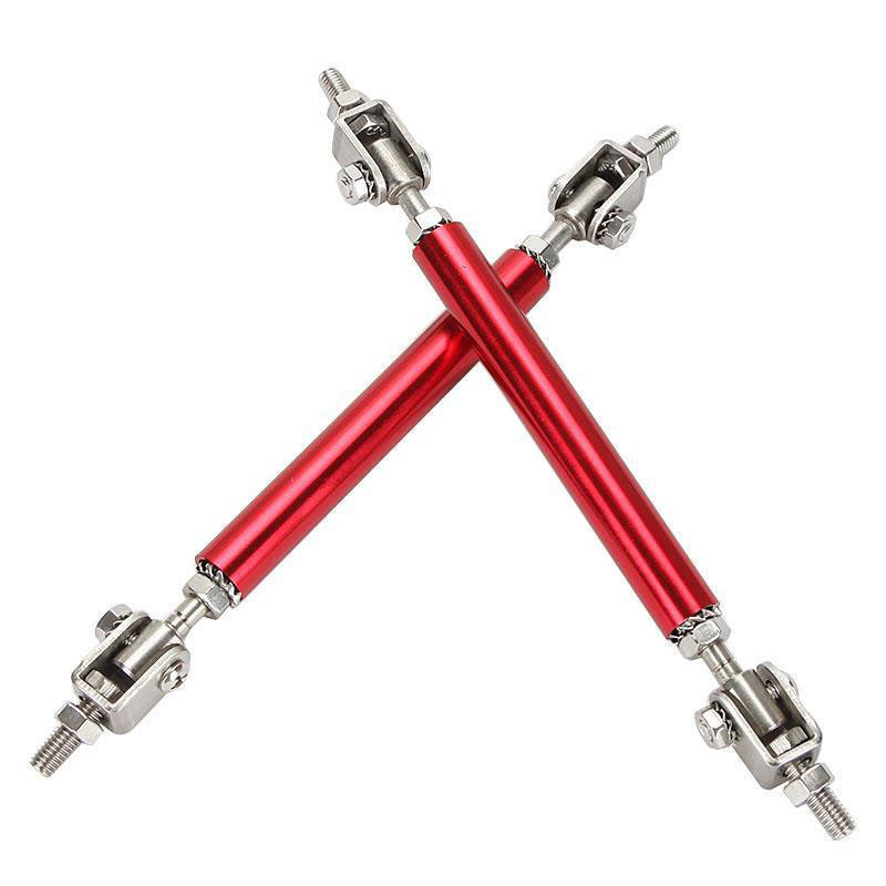 2pcs Red MEDIUM Adjustable Universal Front Rear Bumper Lip Splitter Strut Brace Rod Support Bar
