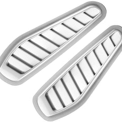 2pcs Silver Universal Car ABS Decorative Air Flow Intake Scoop Turbo Bonnet Vent Cover Hood