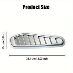 2pcs Silver Universal Car ABS Decorative Air Flow Intake Scoop Turbo Bonnet Vent Cover Hood
