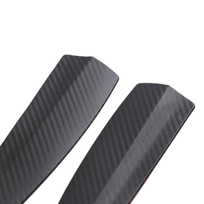 2pcs SMALL Size Car SUV Bumper Edge Lip Anti-rub Protector Carbon Fiber Texture Rubber Strips