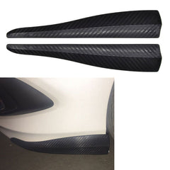 2pcs SMALL Size Car SUV Bumper Edge Lip Anti-rub Protector Carbon Fiber Texture Rubber Strips