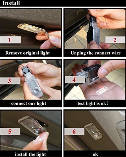 2pcs Suitable For Audi A3 A4 A6 A7 A8 Q3 Q5 Q7 TT R8 Car Door Welcome Lights Ghost Shadow Led Projector Logo Light