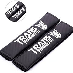 2Pcs TRANS Carbon Fiber Embroidery Car Seat Belt Cover Safety Shoulder Pads