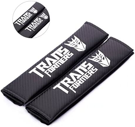 2Pcs TRANS Carbon Fiber Embroidery Car Seat Belt Cover Safety Shoulder Pads