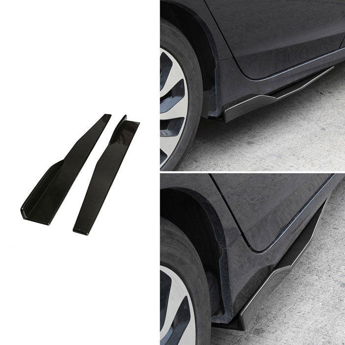 2pcs Universal 75cm Black Car Side Skirt Rocker Splitters Winglet Wings Canard Diffuser