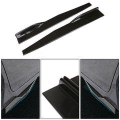 2pcs Universal 75cm Black Car Side Skirt Rocker Splitters Winglet Wings Canard Diffuser