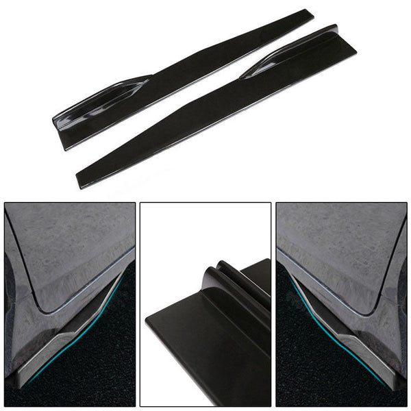 2pcs Universal 75cm Black Car Side Skirt Rocker Splitters Winglet Wings Canard Diffuser
