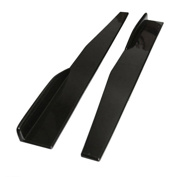 2pcs Universal 75cm Black Car Side Skirt Rocker Splitters Winglet Wings Canard Diffuser