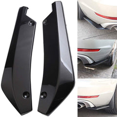 2pcs Universal Car Rear Bumper Lip Diffuser Splitter Canard Protector BLACK