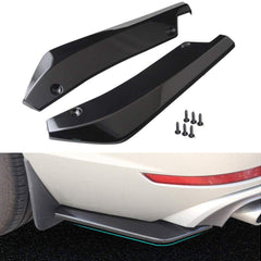 2pcs Universal Car Rear Bumper Lip Diffuser Splitter Canard Protector BLACK