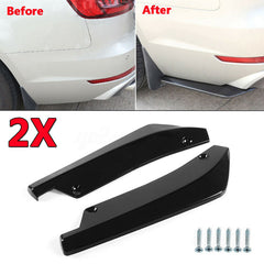 2pcs Universal Car Rear Bumper Lip Diffuser Splitter Canard Protector BLACK