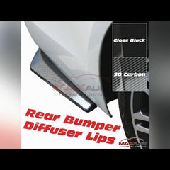 2pcs Universal Car Rear Bumper Lip Diffuser Splitter Canard Protector BLACK