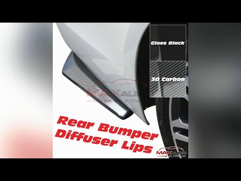 2pcs Universal Car Rear Bumper Lip Diffuser Splitter Canard Protector BLACK