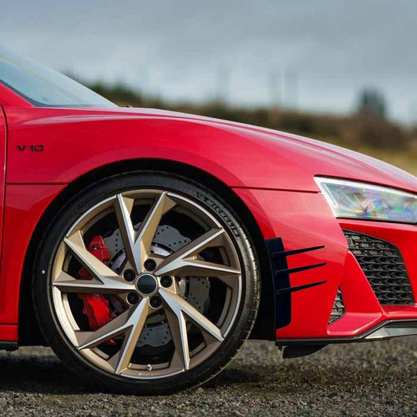 2Pcs Universal Car Spoiler Canards Kit Front Bumper Splitter, Anti-Collision Fender Side Vents Stickers