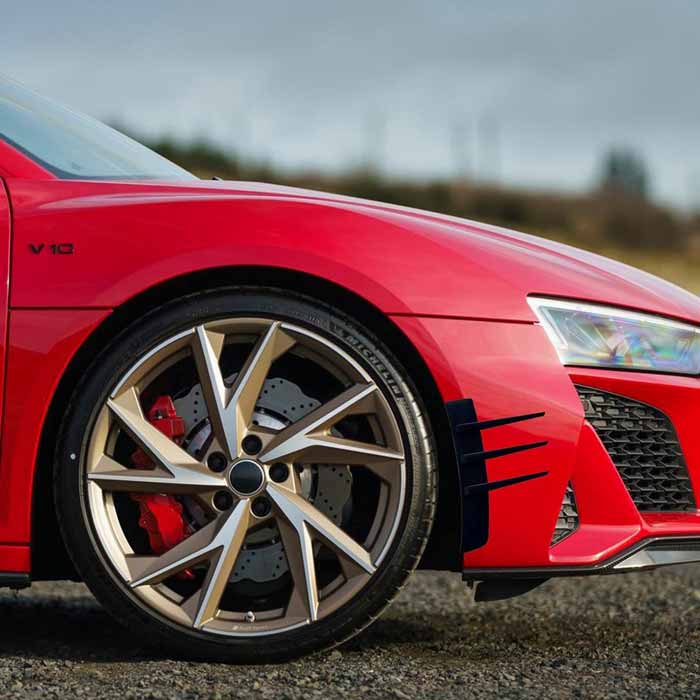 2Pcs Universal Car Spoiler Canards Kit Front Bumper Splitter, Anti-Collision Fender Side Vents Stickers