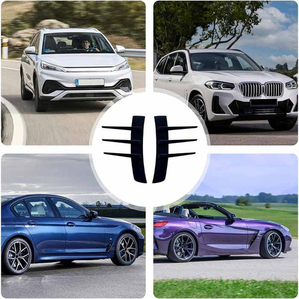 2Pcs Universal Car Spoiler Canards Kit Front Bumper Splitter, Anti-Collision Fender Side Vents Stickers