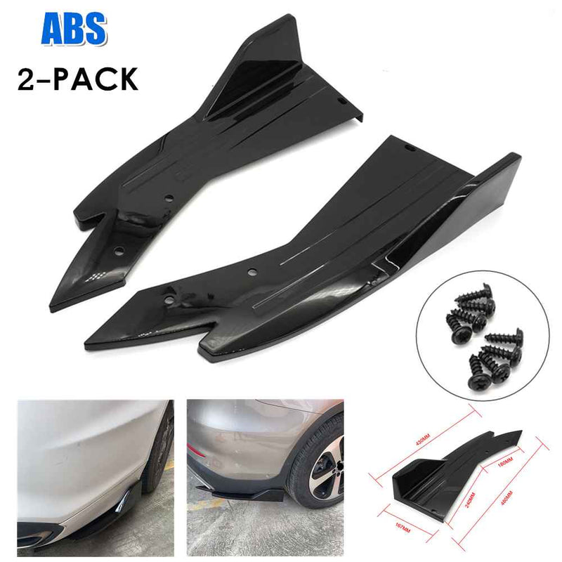 2pcs Universal Rear Bumper Lip Diffuser Splitter Canard Protector Front Bumper Lip Body Kit Front Bumper Side Skirt Spoiler Splitter (Black)
