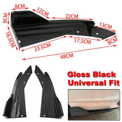 2pcs Universal Rear Bumper Lip Diffuser Splitter Canard Protector Front Bumper Lip Body Kit Front Bumper Side Skirt Spoiler Splitter (Black)