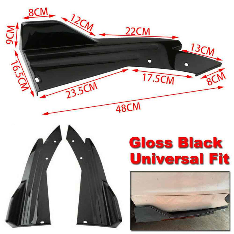 2pcs Universal Rear Bumper Lip Diffuser Splitter Canard Protector Front Bumper Lip Body Kit Front Bumper Side Skirt Spoiler Splitter (Black)