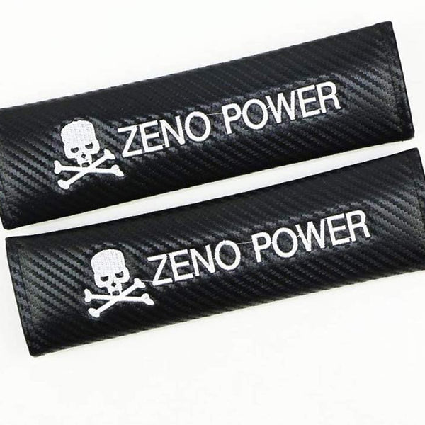 2Pcs ZENO Carbon Fiber Embroidery Car Seat Belt Cover Safety Shoulder Pads