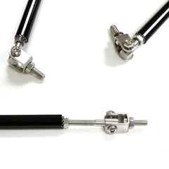 2pcs15cms Black LARGE Adjustable Universal Front Rear Bumper Lip Splitter Strut Brace Rod Support Bar