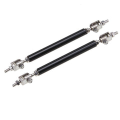 2pcs15cms Black LARGE Adjustable Universal Front Rear Bumper Lip Splitter Strut Brace Rod Support Bar